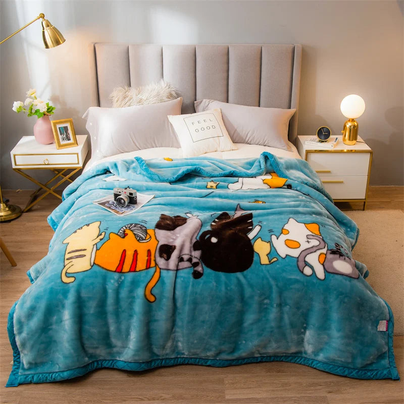 Hemasa New Flower Pettern  Pluffy warm blanket   150/180/200cm