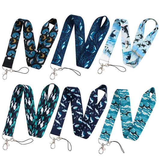 Tejesa Shark Whale Lanyards for Key Neck Strap ID Card Badge Gym Key Chain Keys Holder Keychain