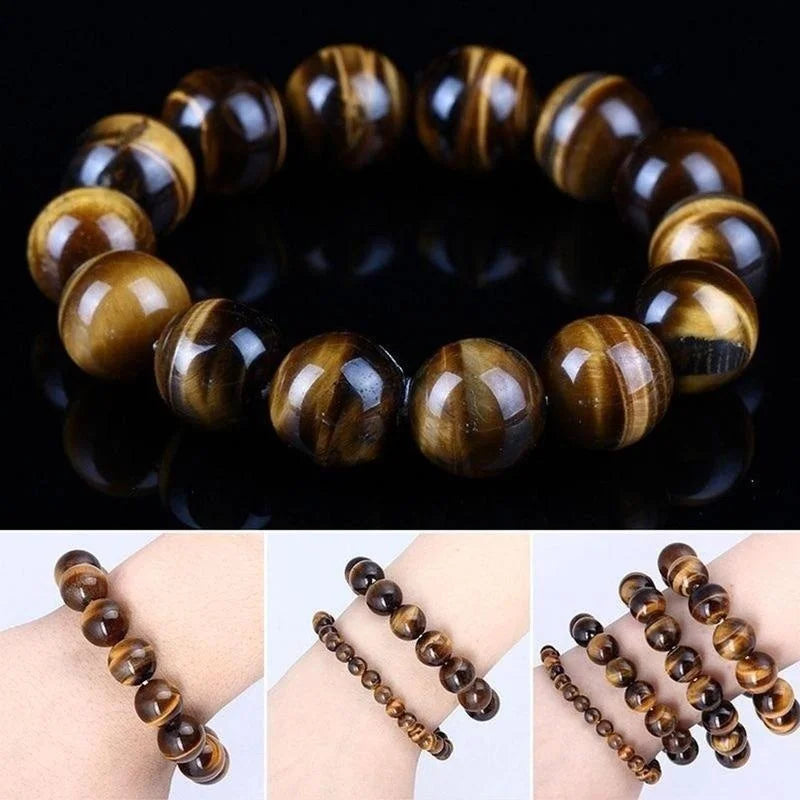 Hemasa Natural Stone 6/8/10mm Beads Tiger Eye Bracelet for women/Girls