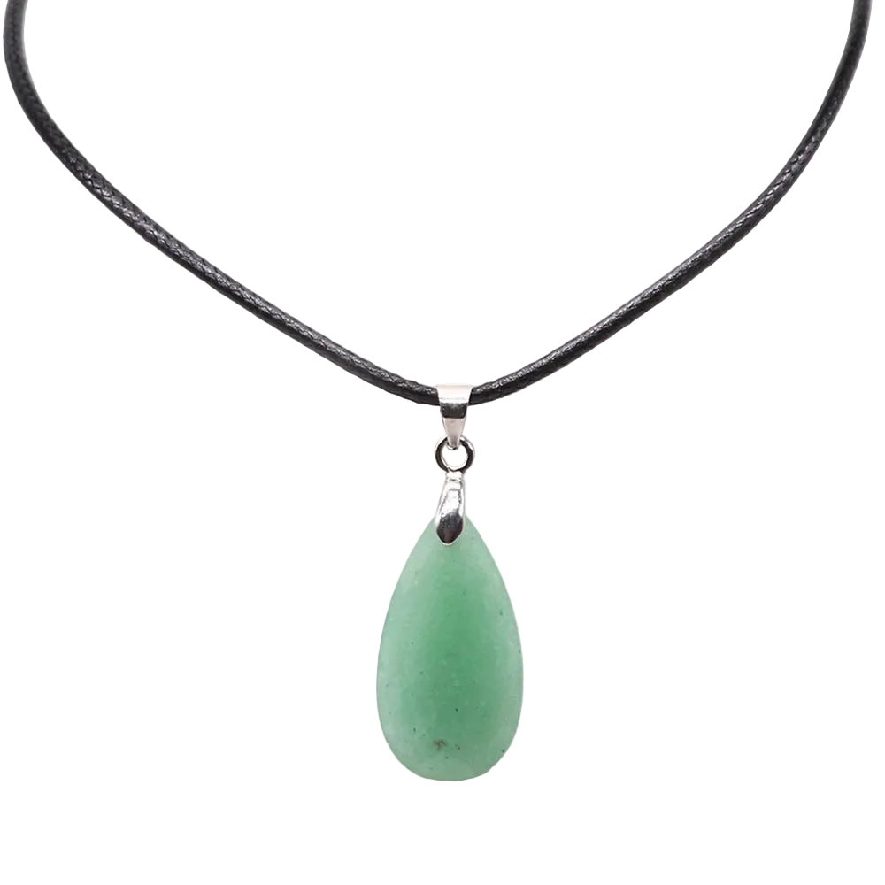 Hemasa 13*24mm Teardrop Shape Faceted Natural Stone Rope Chain Pendant Necklace  Jewelry Suitable for Enhance Fashion Woman Charm