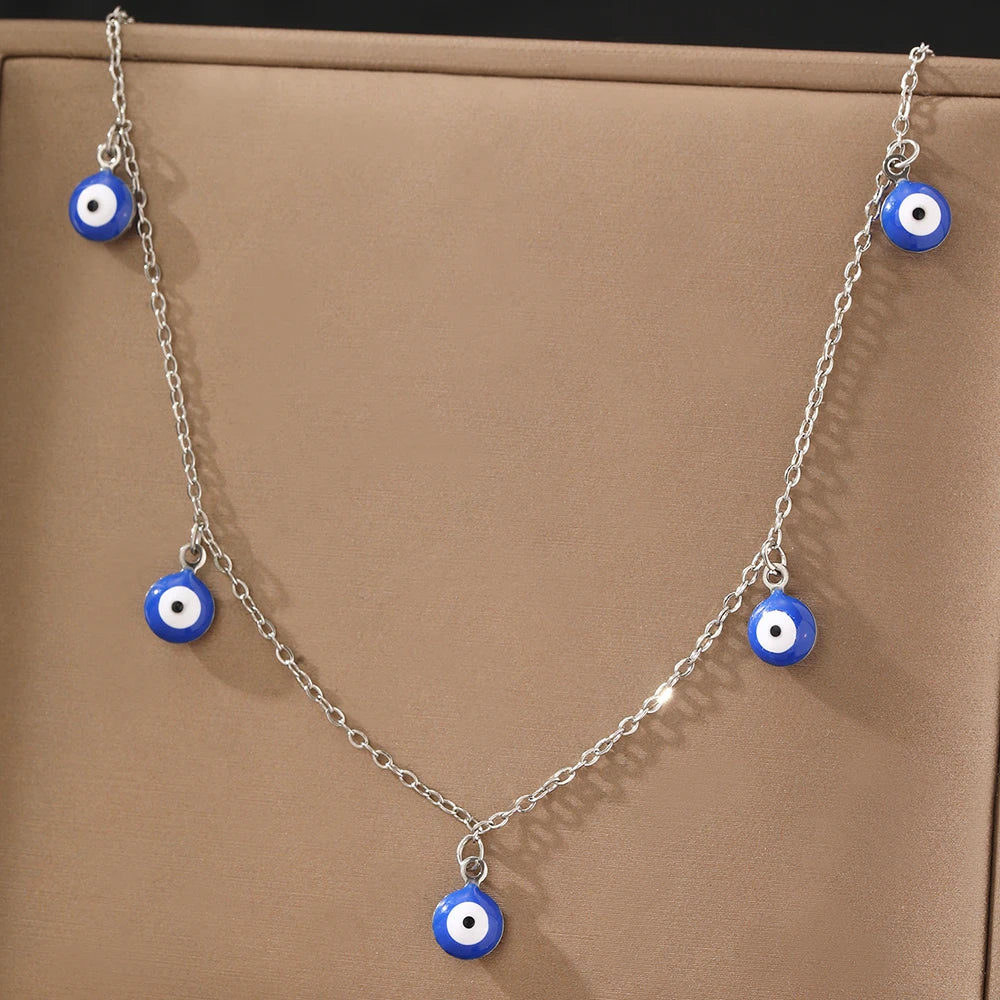Stainless Steel Necklaces Europe And The United States Creative Devil's Eye Pendant Fashion Blue Eye Necklace For Women Jewelry