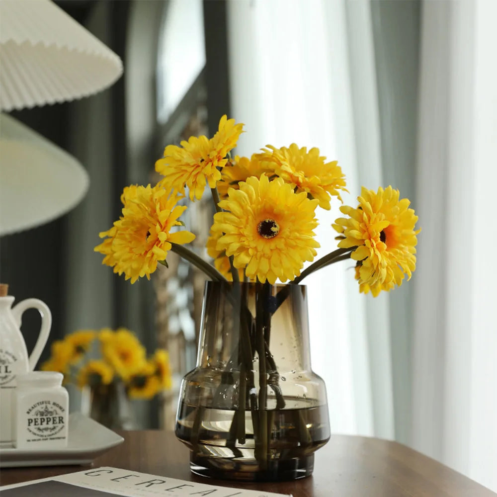 Hemasa 5/10PC Artificial Silk Gerbera Home Decoration Flower Heads Daisy for Wedding Holding Simulation Flowers Garden Home Decoration
