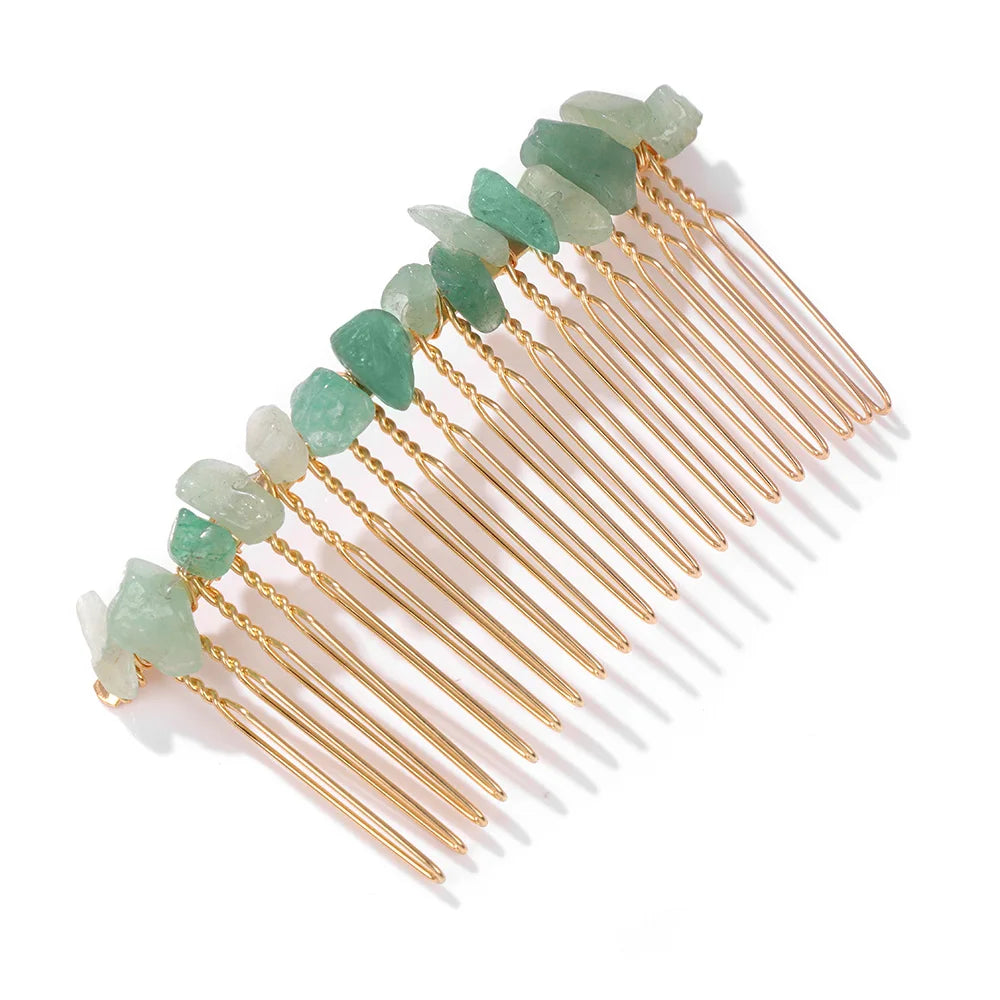 Hemasa Crystal Hair Combs Hair Accessories Natural Quartzs Stone Hair Clips Healing Reiki Hairpin Wedding Bridal Headwear Jewelry
