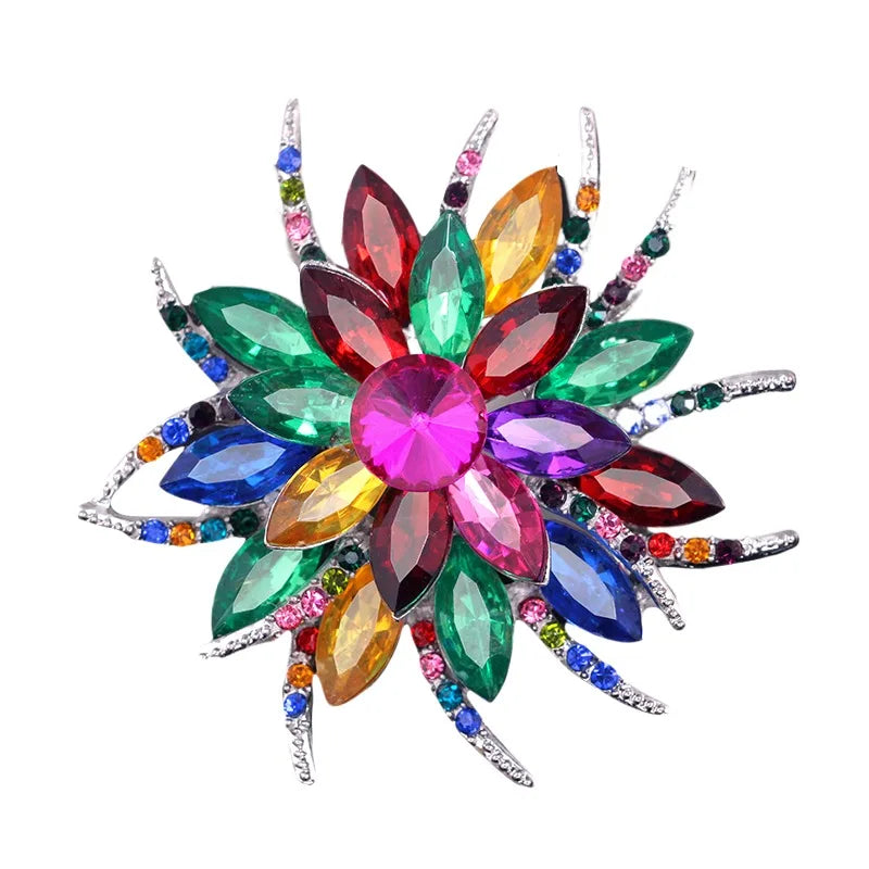 Sunflower Women's Brooch Jewelry New Fashion Retro Fashion Flower Brooch Crystal Rhinestone Jewelry Wedding Date Party Gifts