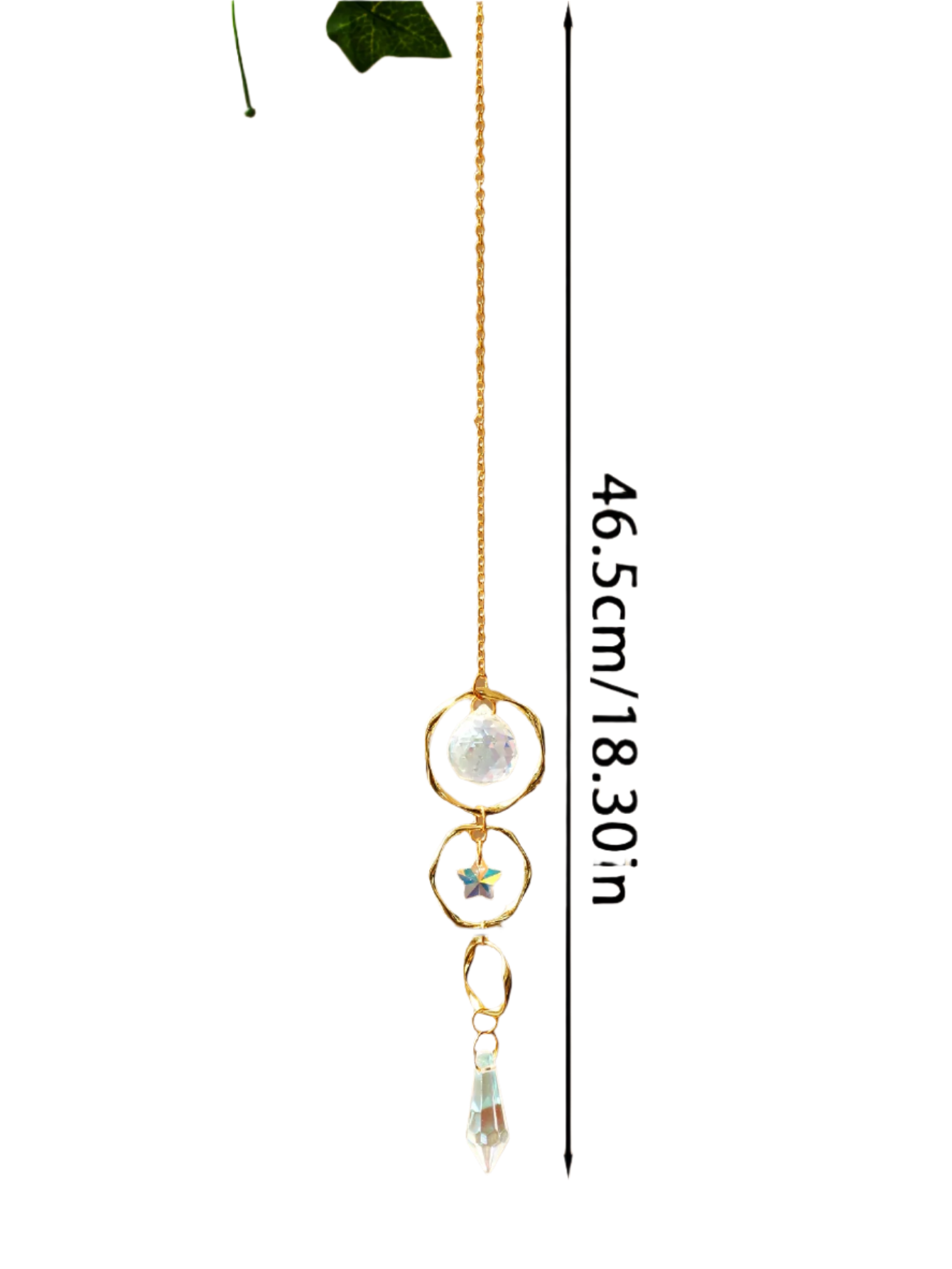 Hemasa Hanging Ornaments Boho Sun Catcher Handmade Art Crystal Sun Catchers with Gold Chain for Window/ Wall or Garden Decor Wind Chimes