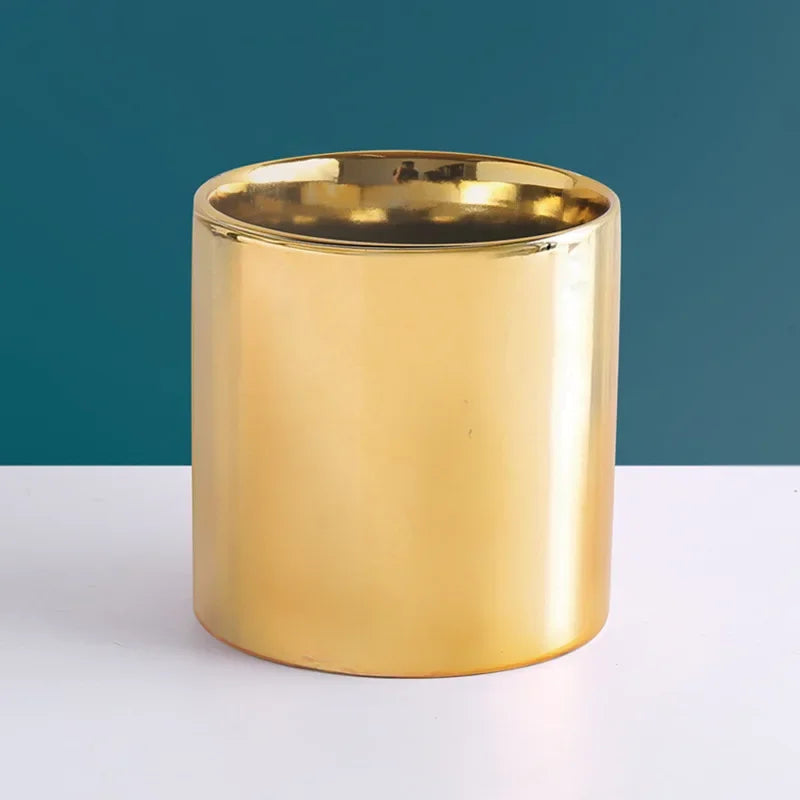Nordic Electroplated Ceramic Flower Pot Rose Gold Silver Succulent Flower Pot Plant Home Garden Office Desktop Decor