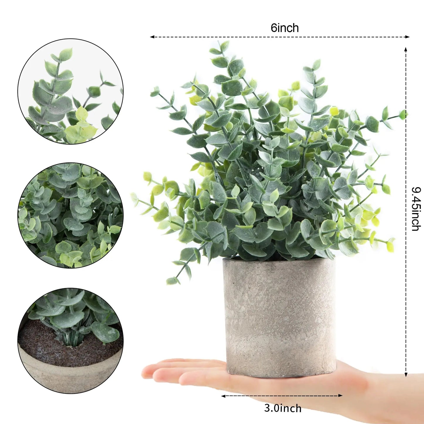 2pcs small simulated plants Eucalyptus potted plants artificial plant rack office desk family bathroom coffee table decoration