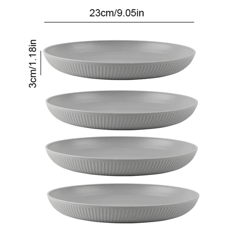4/16Pcs Wheat Straw Ramen Bowl Tableware Dishes Full Tableware Of Plates Bowl Dinner Dishes Set Camping Tableware Dishes Set