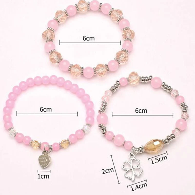 Fatima Cross Evil Eyes Charm Glass Beads Bracelets Set Purple Black PInk White Beaded Women Fashion Protect Jewelry Set