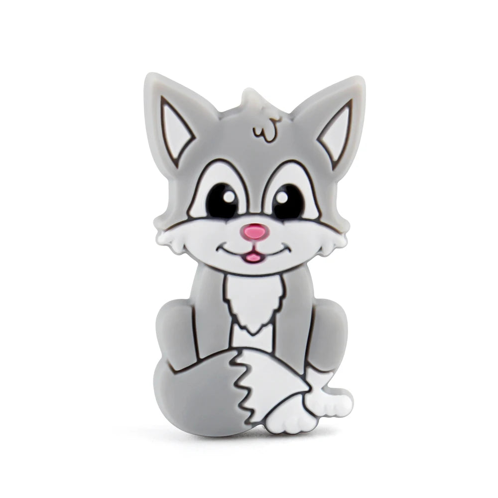 5/10 New Silicone Beads Animal Fox Shape Focal Beads For Jewelry Making DIY Bracelets Keychain Necklaces Jewelry Accessories