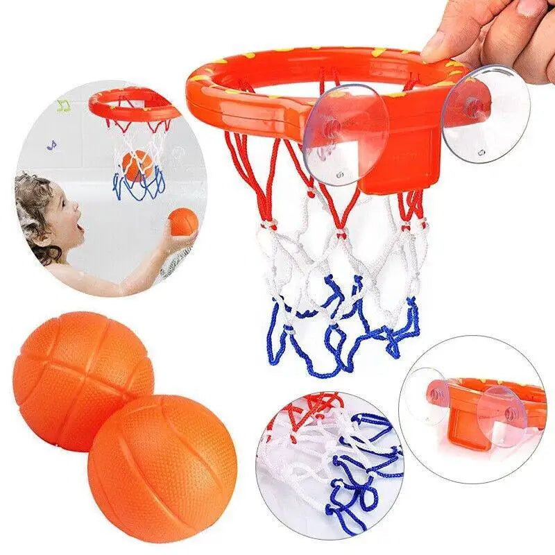 Hemasa 4pcs Bathroom Shooting Game Toy /Bathtub Basketball Hoop Set/ Fun Kids Bath Toys with 3 Balls Gift for Kids
