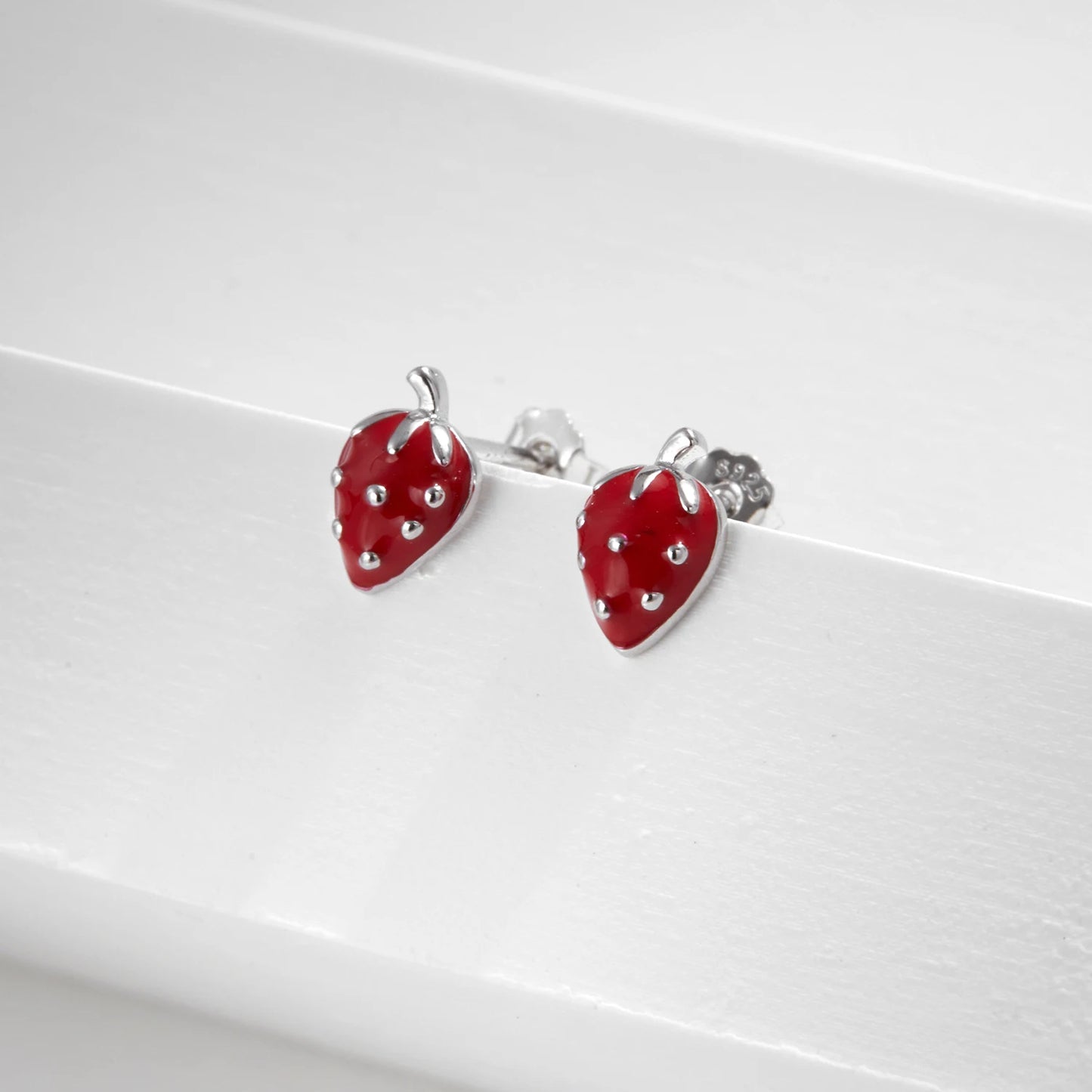 MODIAN 925 Sterling Silver Cute Sweet Small Strawberry Stud Earrings For Women Girls Party Fine Jewelry Accessories