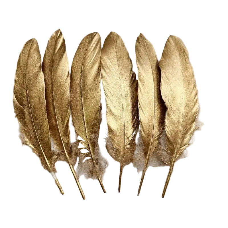 Tejesa 50pcs Goose Feathers Gold Silver Plume Craft Natural DIY Plumas Jewelry  Wedding Party Hats Home Decoration Accessories