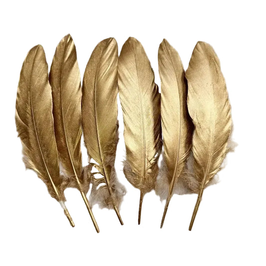 Tejesa 50pcs Goose Feathers Gold Silver Plume Craft Natural DIY Plumas Jewelry  Wedding Party Hats Home Decoration Accessories