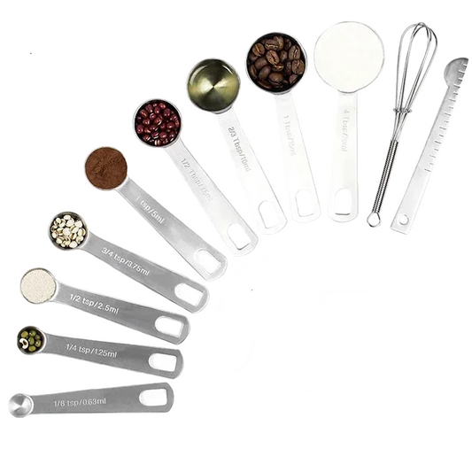 Tejesa 6/9/11Pcs Measuring Spoons Set Stainless Steel Seasoning Coffee Scoop Measuring Spoon With Scale Kitchen Baking Measuring Tools