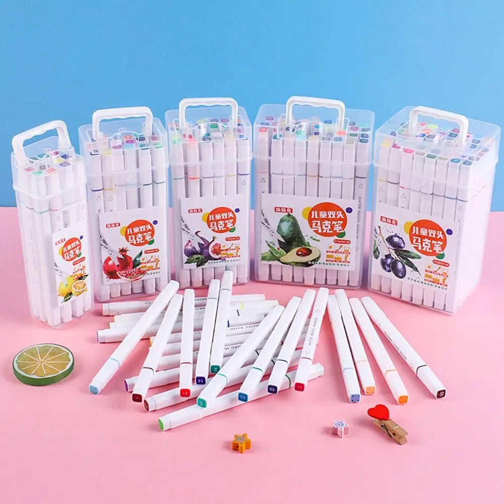 12-36 Colors Art Marker Pens Double Head Set Paint Manga Brush for Girls Highlighter Office School Students Supplies Stationery