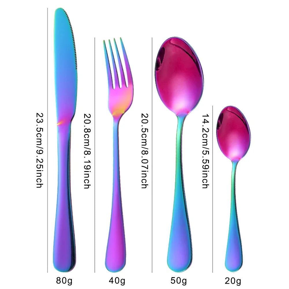Hemasa 24Pcs Green Gold Tableware Set /Stainless Steel Cutlery  set  Knife Fork Spoon Restaurant Wedding Flatware Set