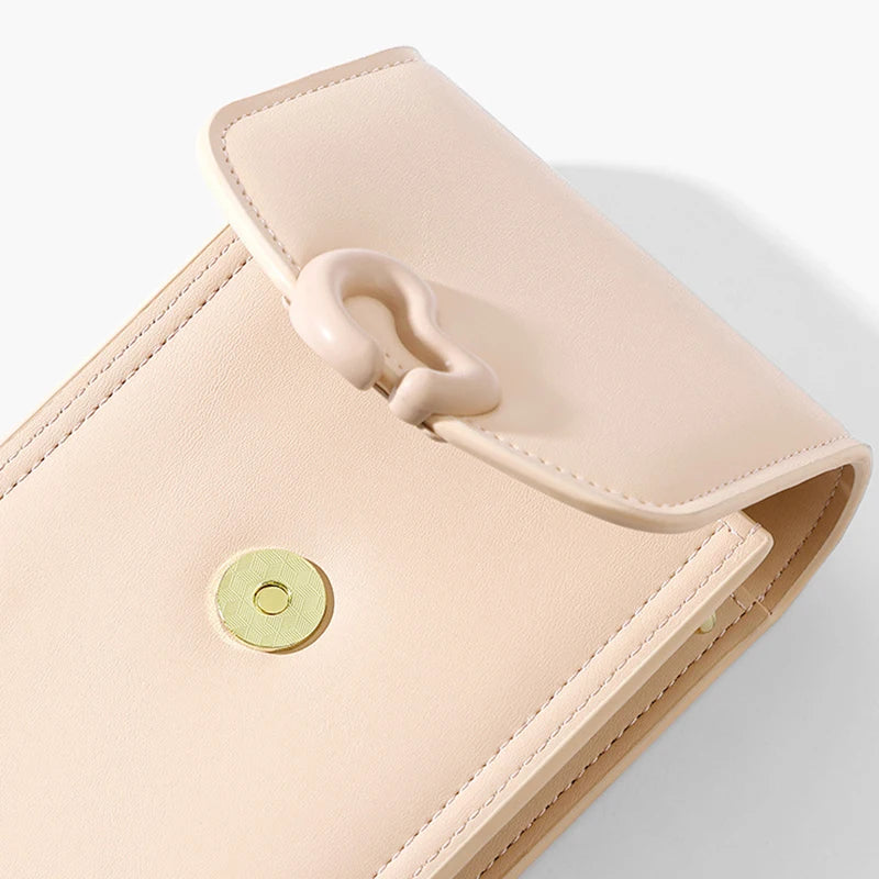 Fashion Women Wallet New PU Leather Girl's Crossbody Purse Mobile Phone Credit Card Coin Storage Pouch Minimalist Shoulder Bag