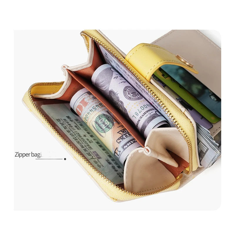 Hemasa  Cute Cat Girls Wallet/Student Card Holder/ Money Bag Zipper