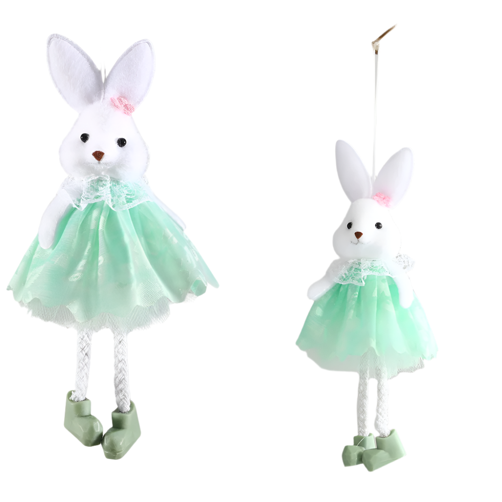 Hemasa Easter Bunny Hanging Ornaments Pastel Purple Green Blue Yellow Skirt Rabbit Doll Figurine Kids Gifts Spring Easter Decorations