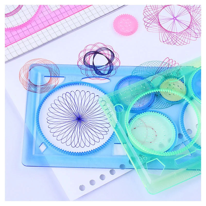 Hemasa Geometry Spirograph Drawing Stencils Set Painting Template Art Crafts   Ruler