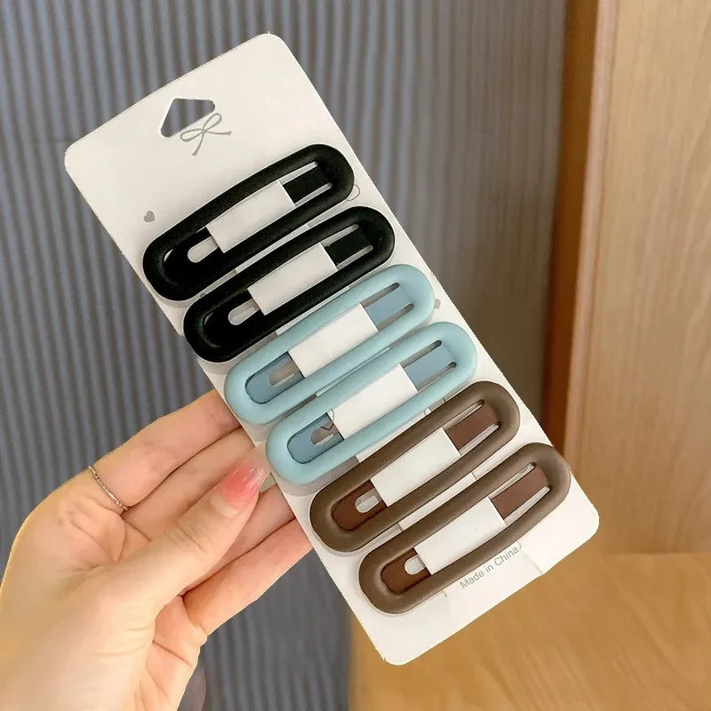 6pc Fashion Practical Versatile Morandi Color BB Hairpin Hair Side Clips for Girls Women Kids Childs Ladies Hair Accessories