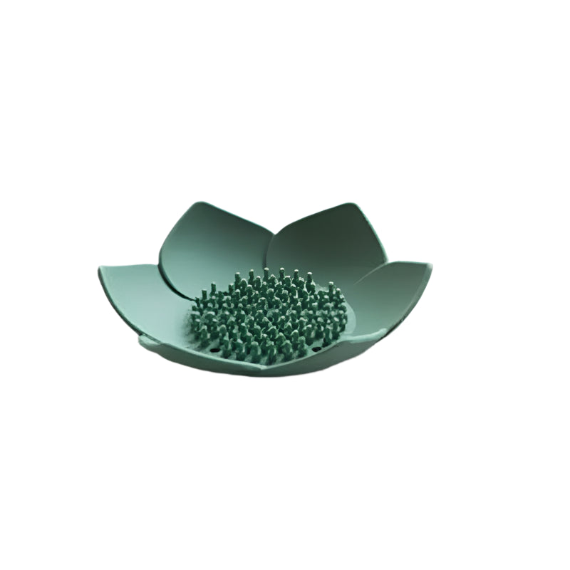 Hemasa Soap Box Lotus Shape Non-slip Portable Silicone for Draining Soap Tray Draining Soap Dish Bathroom