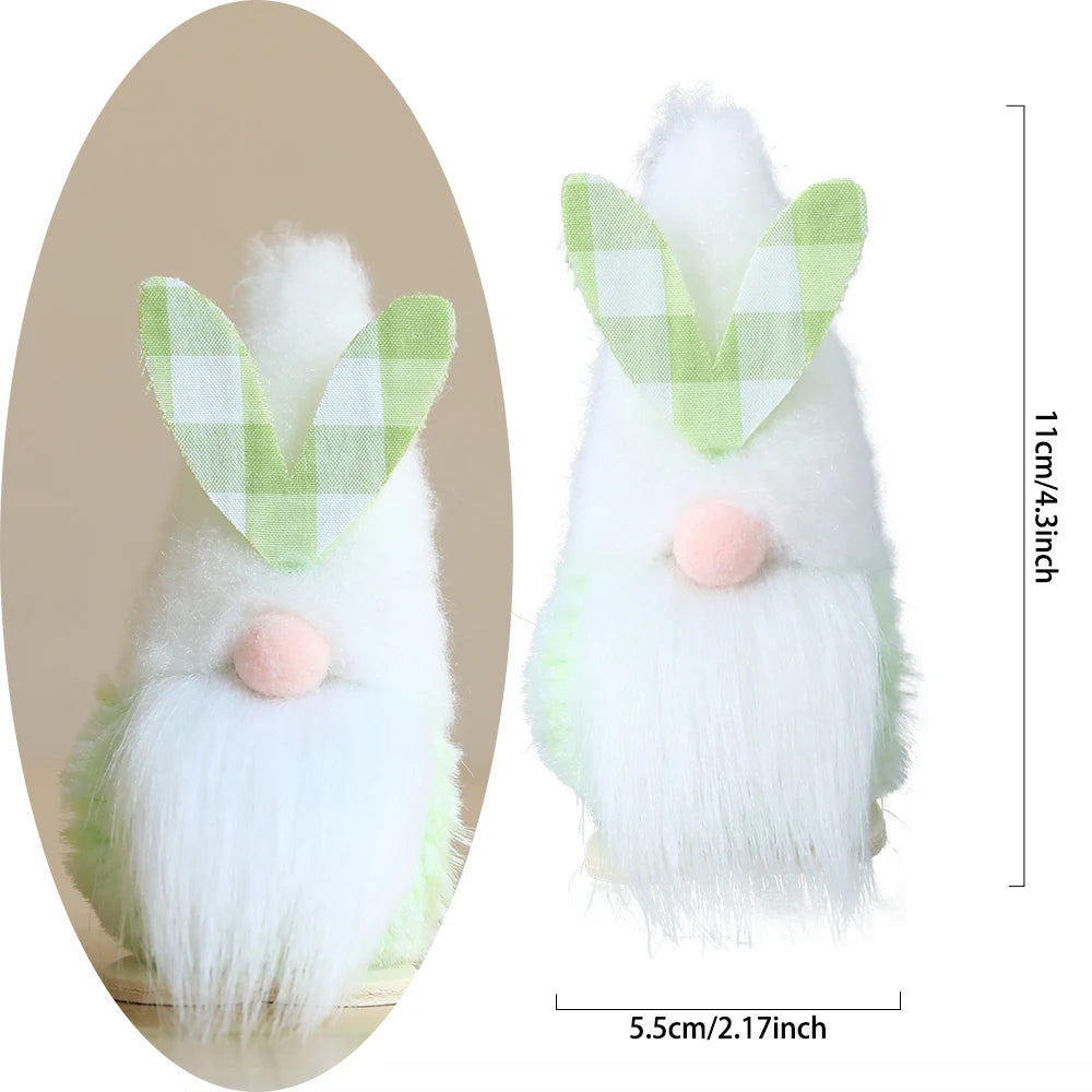 Easter Self-Standing Bunny Gnome Decoration Plush Spring Gnomes Handmade Rabbit Gifts Elf Faceless Doll Holiday Home Decoration