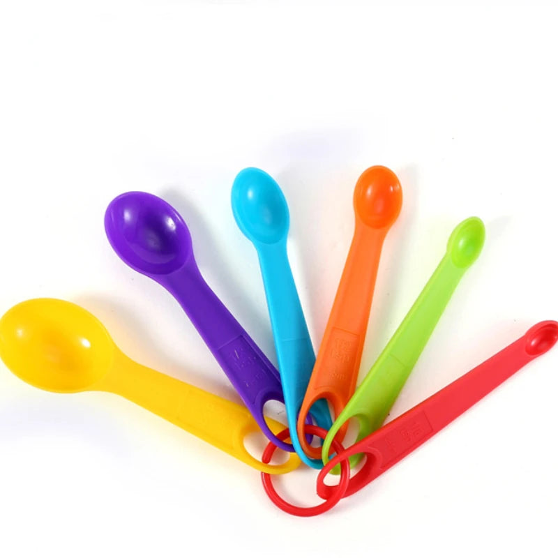 Hemasa 6/12-Piece Set With Scale Colorful Plastic Measuring Spoons /Flour Measuring Cup Seasoning Spoon Kitchen Baking Tools