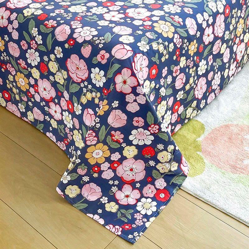 1pc Bed Sheet Flower Printed Top Sheets Single/Queen/King Bedsheet for Double Beds Floral Flat Bed Sheet(without pillowcase)
