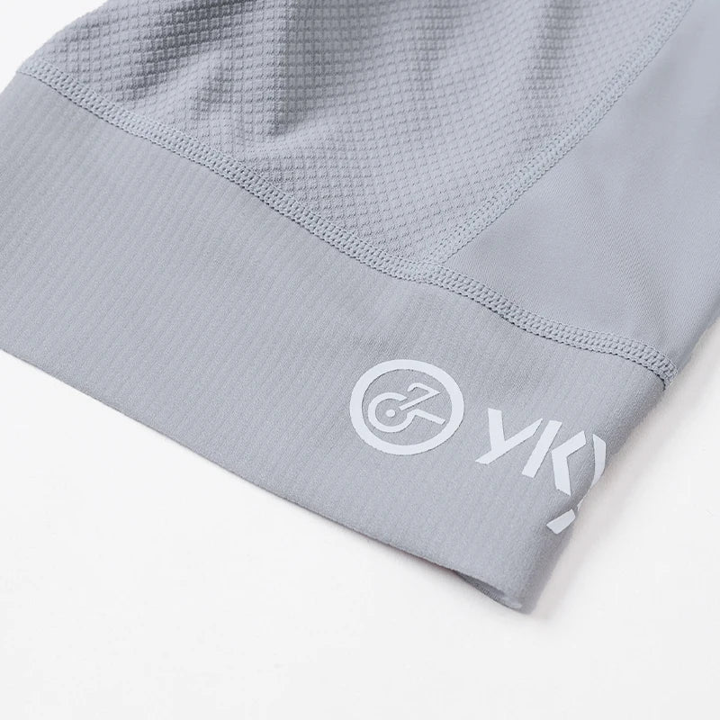YKYW Men's Pro Team Bib Shorts Summer Outdoor Wear Breathable Bicycle Sports Clothing Tights Bike Blue Gray Bib Shorts 6 Hours
