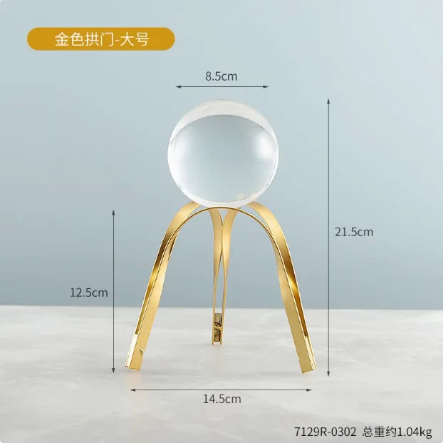 Hemasa Geometric Metal Figurines/ Crystal Ball Model Decorative Crafts/Living Room Desktop Ornaments/ Home Decorati
