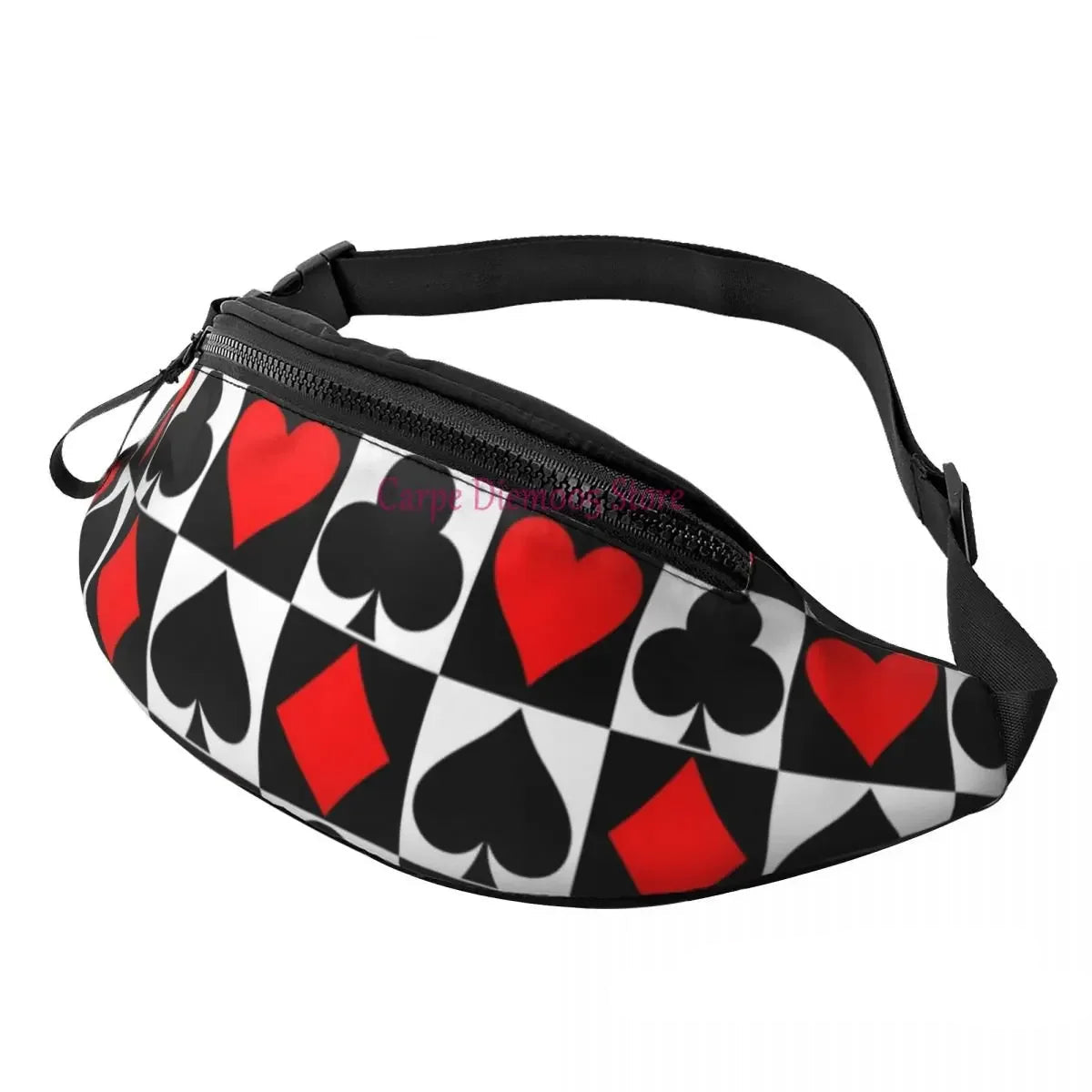 Tejesa poker Cards Waist Bag Playing Cards Unisex Travel Waist Pack Picture Polyester Bag