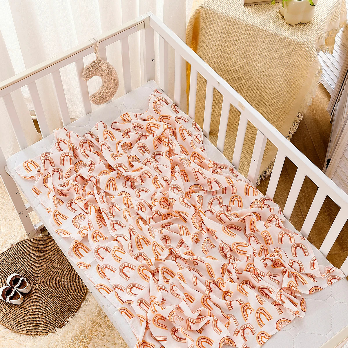Tejesa Bamboo Cotton Baby Muslin Swaddle Blanket /brethable Newborn Wrap/ 120x110cm