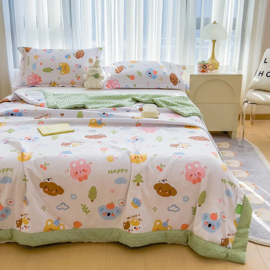 KDJEIKZ Summer Thin Comforter Ultra-Soft Air Conditioned Four Seasons 3D Beanie Comforter/Duvet/Blanket Bed 150 Single comforter