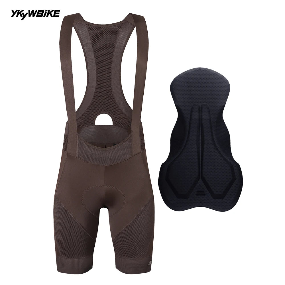 YKYW Men's Pro Team Bib Shorts Summer Outdoor Wear Breathable Bicycle Sports Clothing Tights Bike Blue Gray Bib Shorts 6 Hours