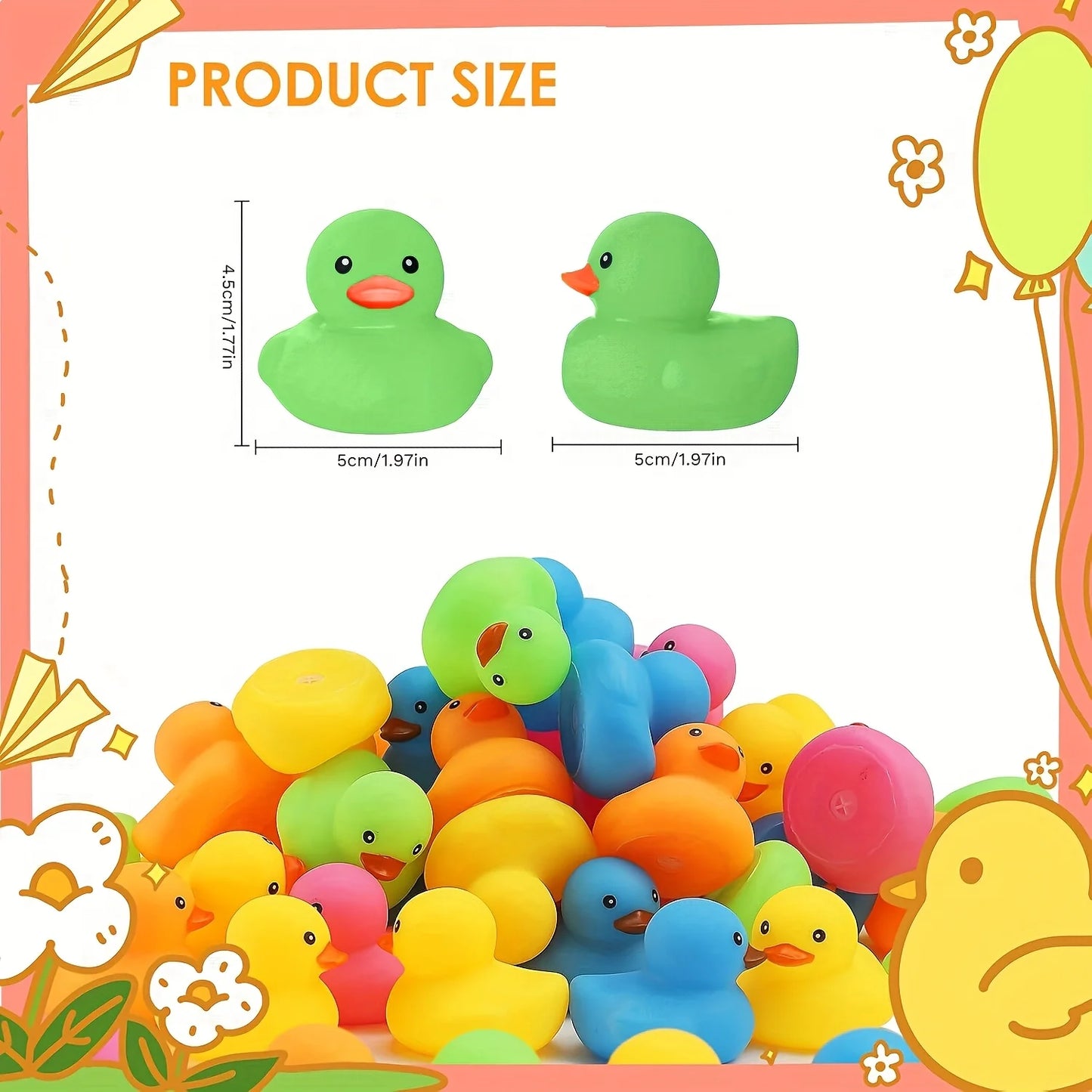 Tejesa 50/100/150Pcs Mini Rubber Duck  Multicolor Bath Ducks Bulk Float Duck Toy for Shower Birthday Party Favors Gift Classroom