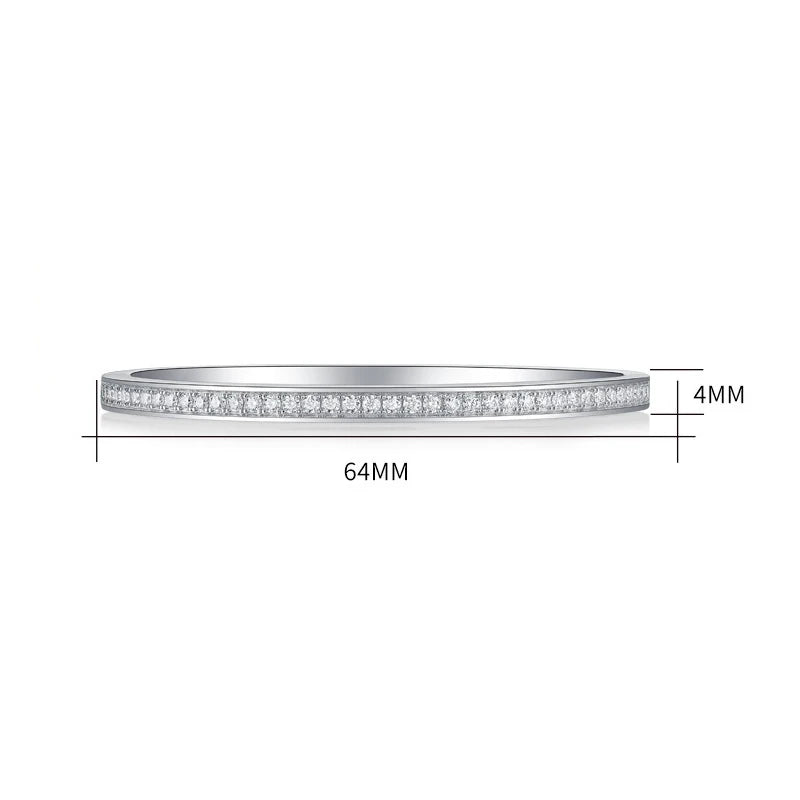 Heamsa Nabest 2mm Luxury 925 Sterling Silver Jewelry Ladies Bangle Tennis Moissanite Diamond Women Bangle & Bracelet Fine Jewelry