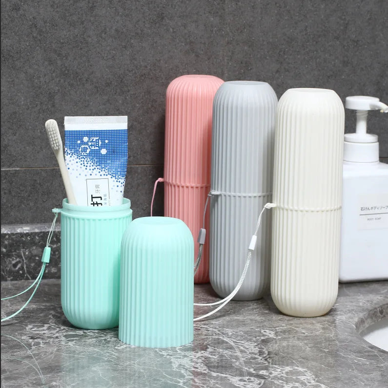Hemasa Travel Portable Toothbrush Cup Bathroom Toothpaste Holder Storage Case Box Organizers