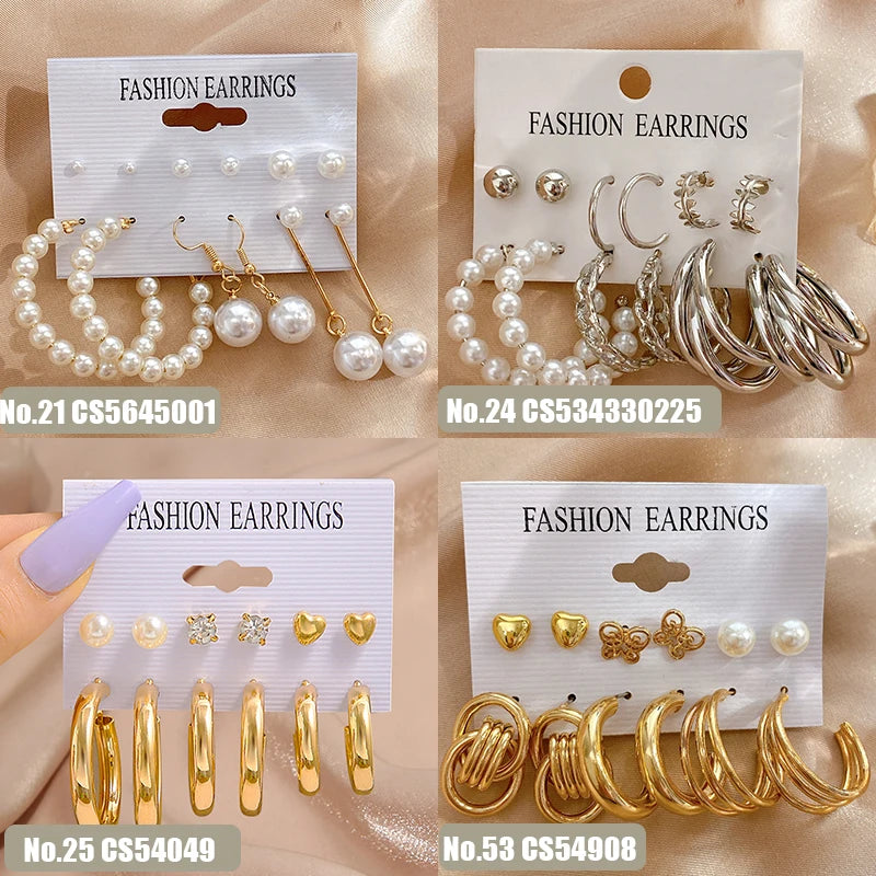 Hemasa Gold Colour Acrylic Pearl Twist  Earrings for  Women