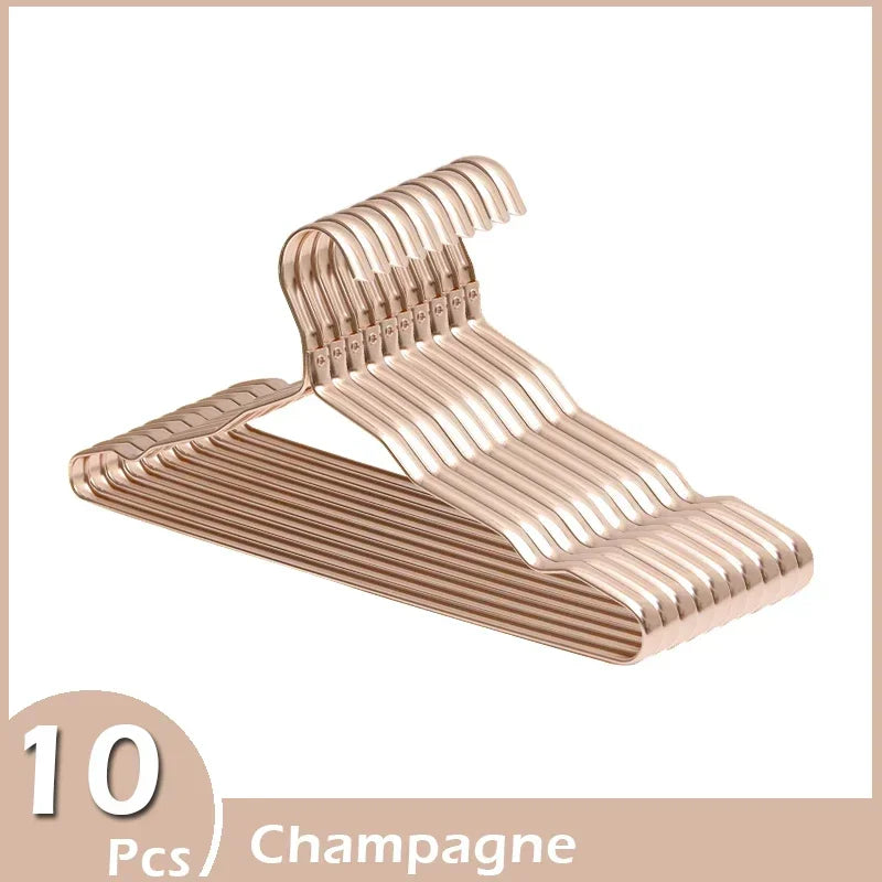 Tejesa 10pcs Aluminum Alloy Clothing Hanger Golden Durable Domestic Coat Supplies Organizer Wardrobe Organizer Clothing Storage Rack