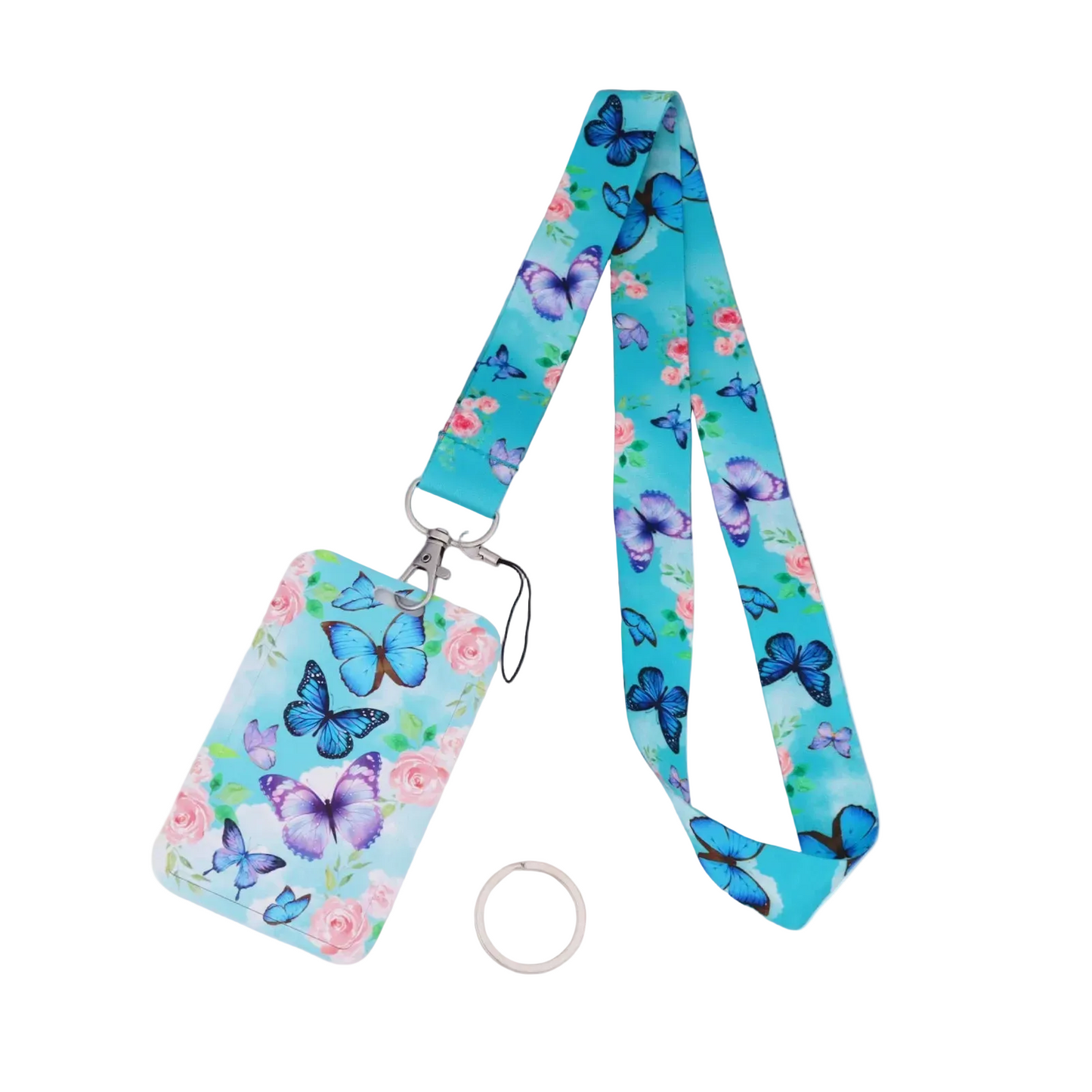 Tejesa Butterfly Teacher Lanyard with Id Holder  /Neck Strap for Keys/ Keychain Cell Phone Strap