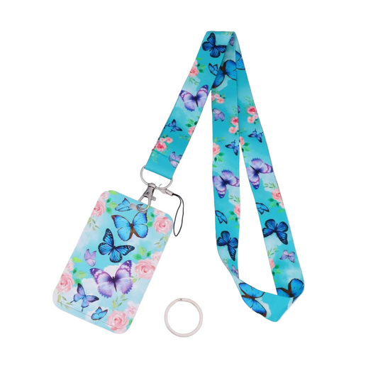 Tejesa Butterfly Teacher Lanyard with Id Holder  /Neck Strap for Keys/ Keychain Cell Phone Strap
