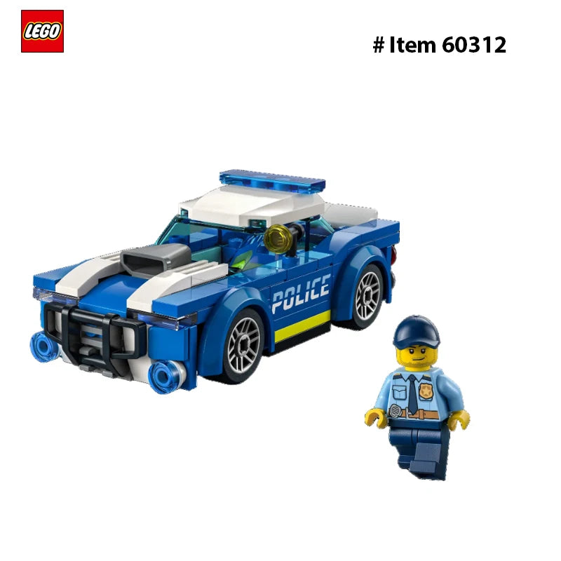 LEGO 60312 City Police Car Toy  for Kids 5 Plus Years Old with Officer Minifigure, Small Gift Idea, Car Chase Building Set