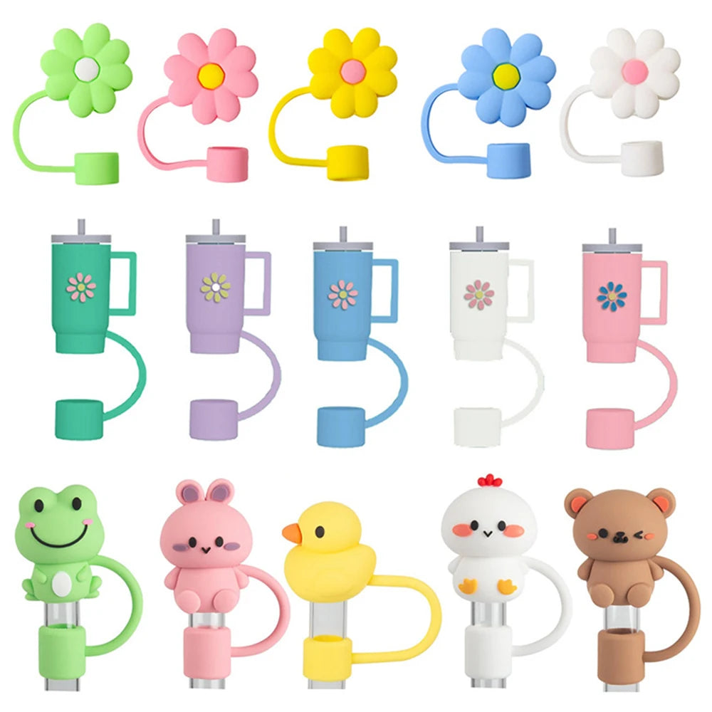 Hemasa Reusable 10mm Silicone Straw Topper Compatible With Dust-Proof Straw Tips Lids
