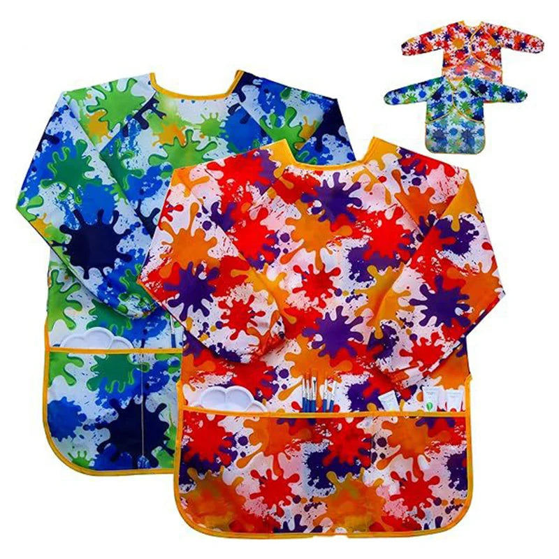 Hemasa  Art Waterproof Kids Art Smock Painting Apron Long Sleeve andPockets for Baking, Eating, Arts & Crafts