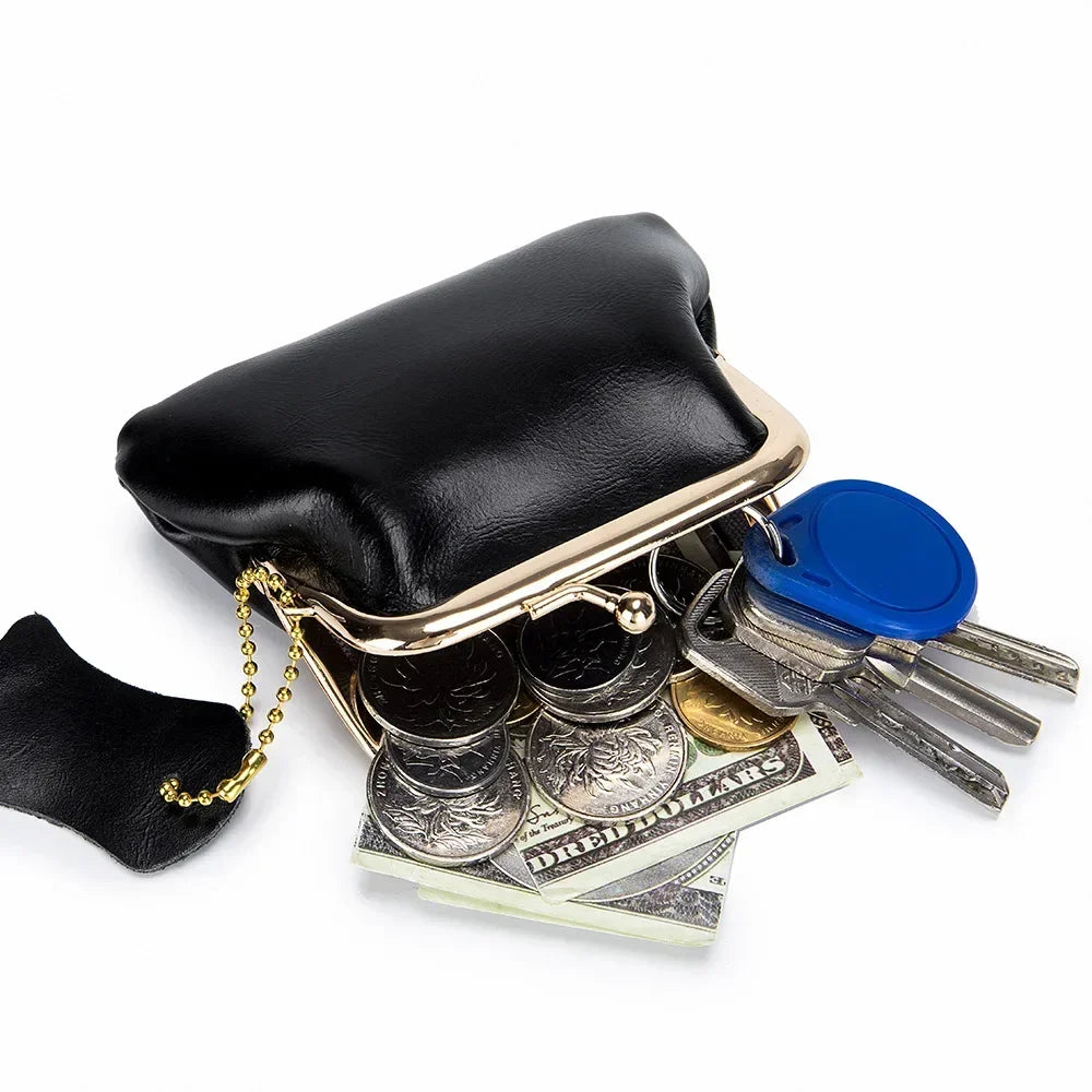Coin Purse for Women Genuine Cow Leather Ladies Fashion Wallets Small Purses Elegant Wallet