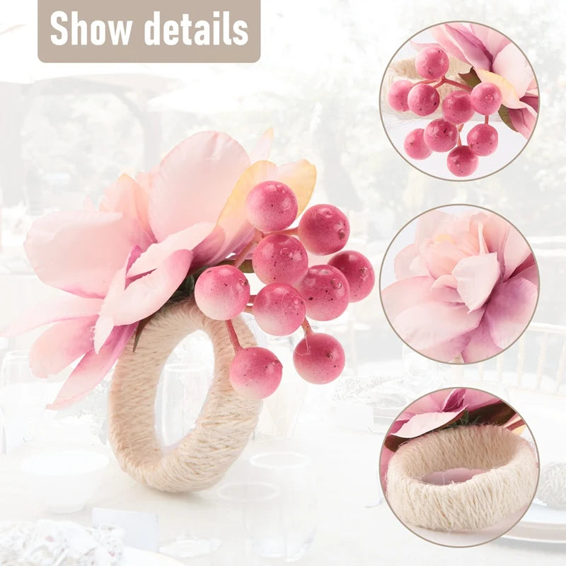 Hemasa Flower Napkin Rings 6Pcs