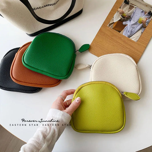 1 Piece Women Elegant Simplicity Coin Purse Chic Solid Color Series Clutch Purse Portable Mini Durable Lipstick Card Holder