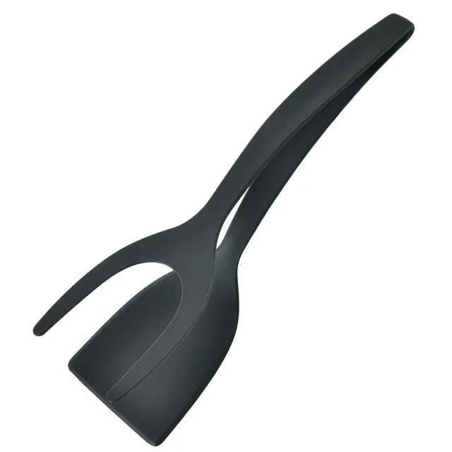 Hemasa 2Pcs 2 In 1 Shovel Clip Silicone Grip Flip Tongs/ Egg Steak Spatula Tongs/ Clamp Pancake Fried Turners Cooking Tool Kitchen Accessories